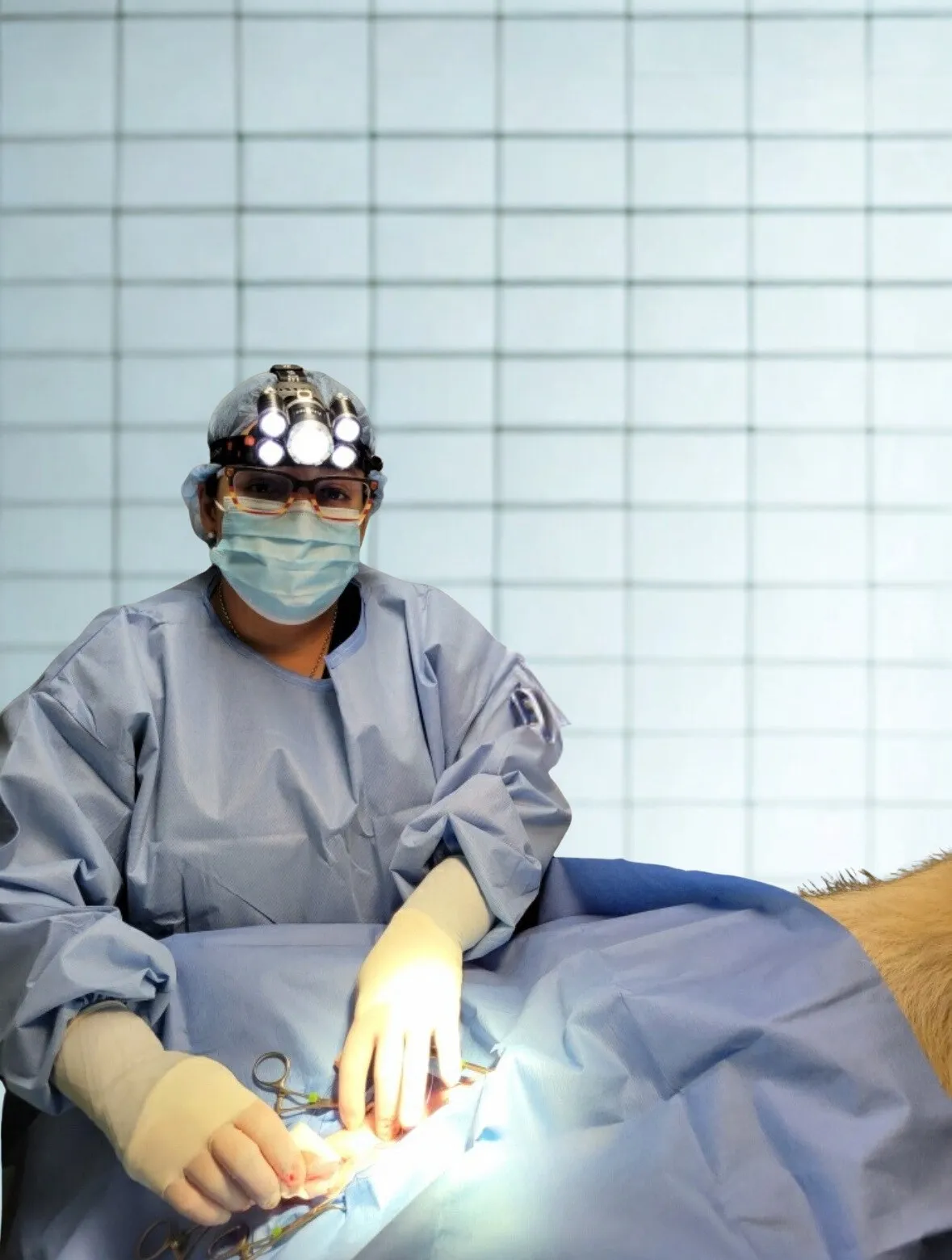 A patient under monitored anesthesia during surgery